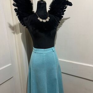 Chic Vintage Teal Wrinkle Free  A-Line Skirt Womens 9/10